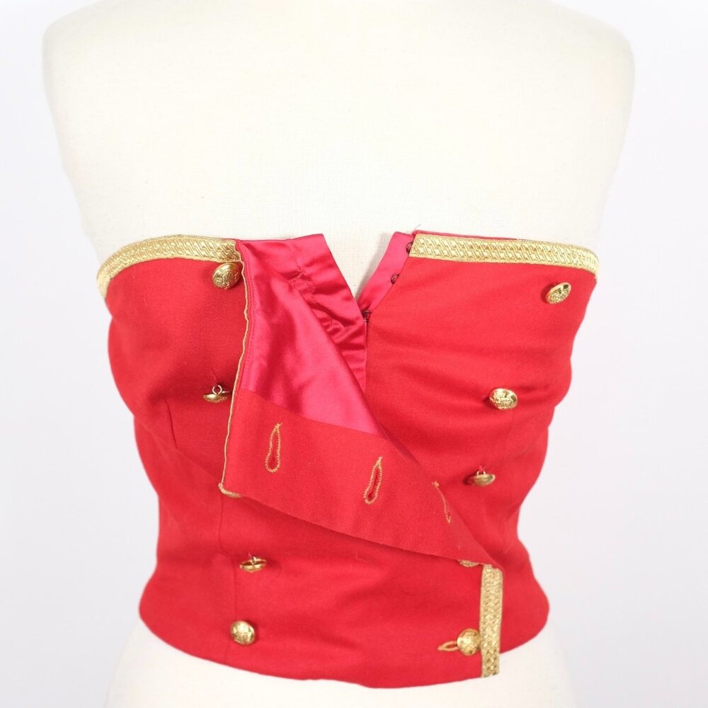 Ralph Lauren Purple Label Collection Small corset bustier top vintage red gold - Picture 9 of 13